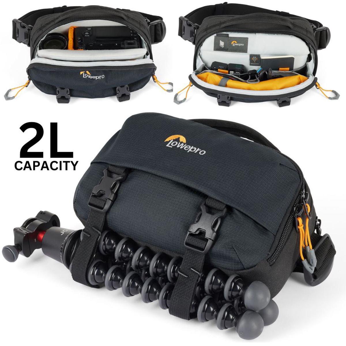 Lowepro Trekker Lite HP 100 (2L) Camera Crossbody Bag for Travel Photography with Tripod Holder & Enough Storage for Point and Shoot & Compact Digital Camera with 1-2 Small Lenses | Hip Pack