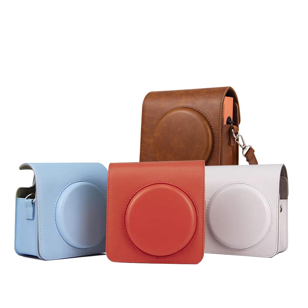 Pikxi BSQS1 Fujifilm Instax Square SQ1 Leather Camera Case Bag Terracotta Orange