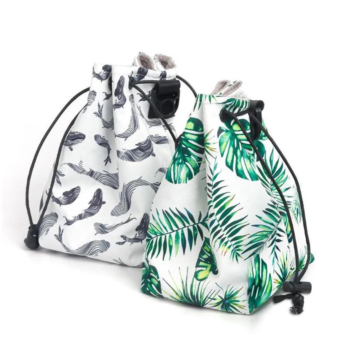 [CLEARANCE] Pikxi Universal Multipurpose Drawstring Travel Bag with Waterproof Lining, Soft Felt Padding, and Accessory Pockets for Cameras and Lenses - Whale