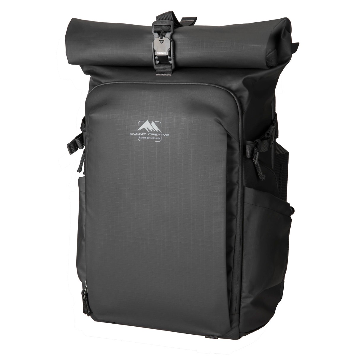 Summit Creative Large Metropolis 28L Roll Top Backpack - BLACK