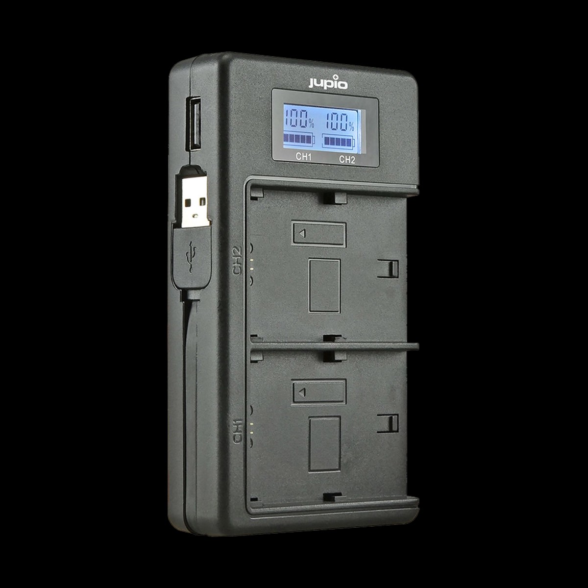 Jupio USB Duo LCD Charger for Sony NP-F550/NP-F750/NP-F970/NP-FM50