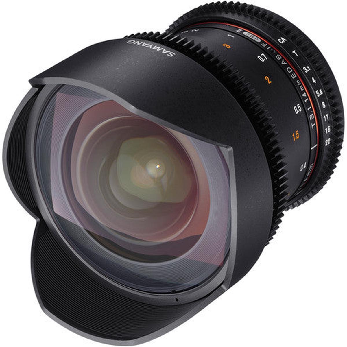 [CLEARANCE] Samyang Manual Focus 14mm T3.1 VDSLR II Cine Lens Suitable for Canon EF DSLR Camera SYDS14M-C
