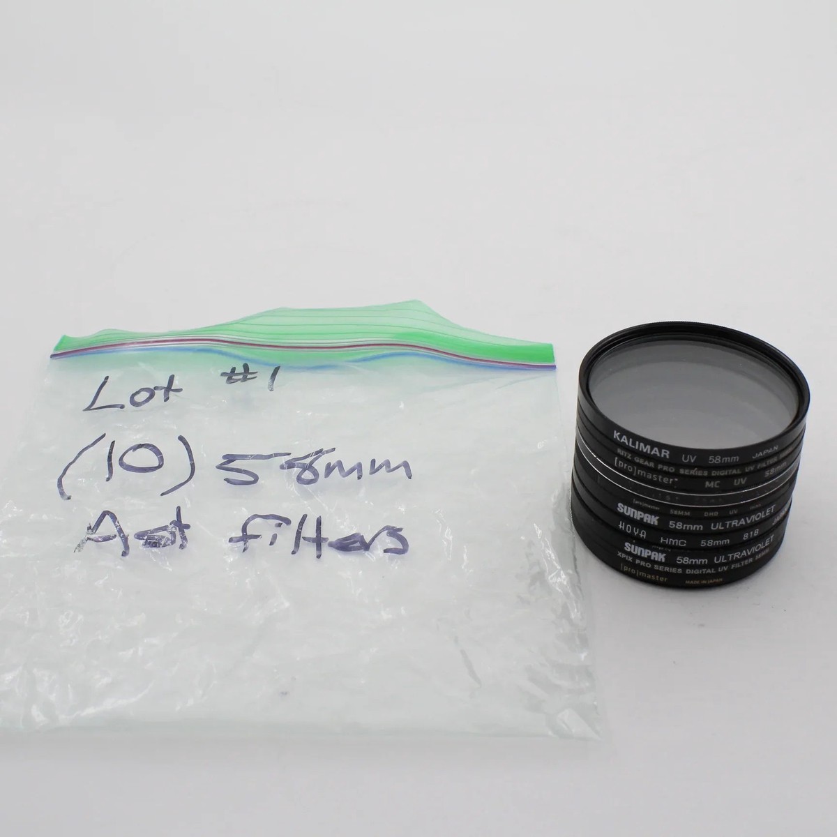 * USED * Lot #1 (10) 58mm Lens Filters