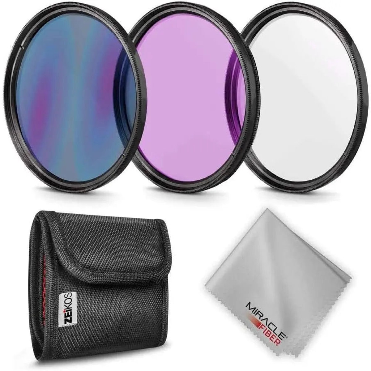Zeikos 72mm Multi-Coated UV, CPL & FLD Filter Kit