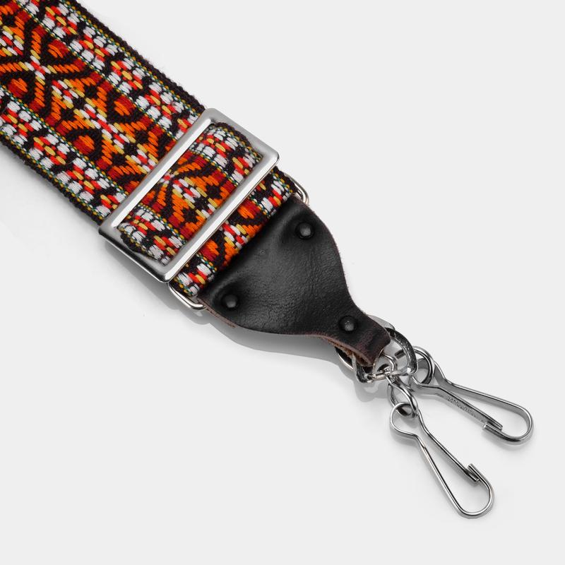 Vintage Red and Orange Patterned Hippie Camera Strap