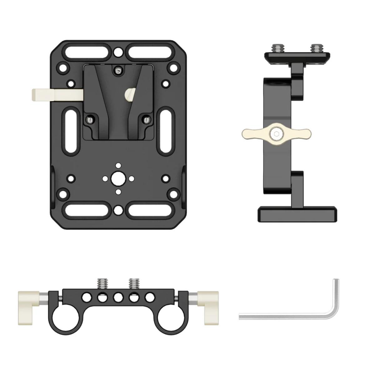 ZGCINE VR-Kit 1 / VR-Kit 3 with VR-01 15mm Railblock w/ 1/4"-20 Thread, VR-02 V-Lock QR Quick Release Battery Plate & Articulating Arm for DSLR Camera Rigs, V-Mount Battery Setup, LED Lights