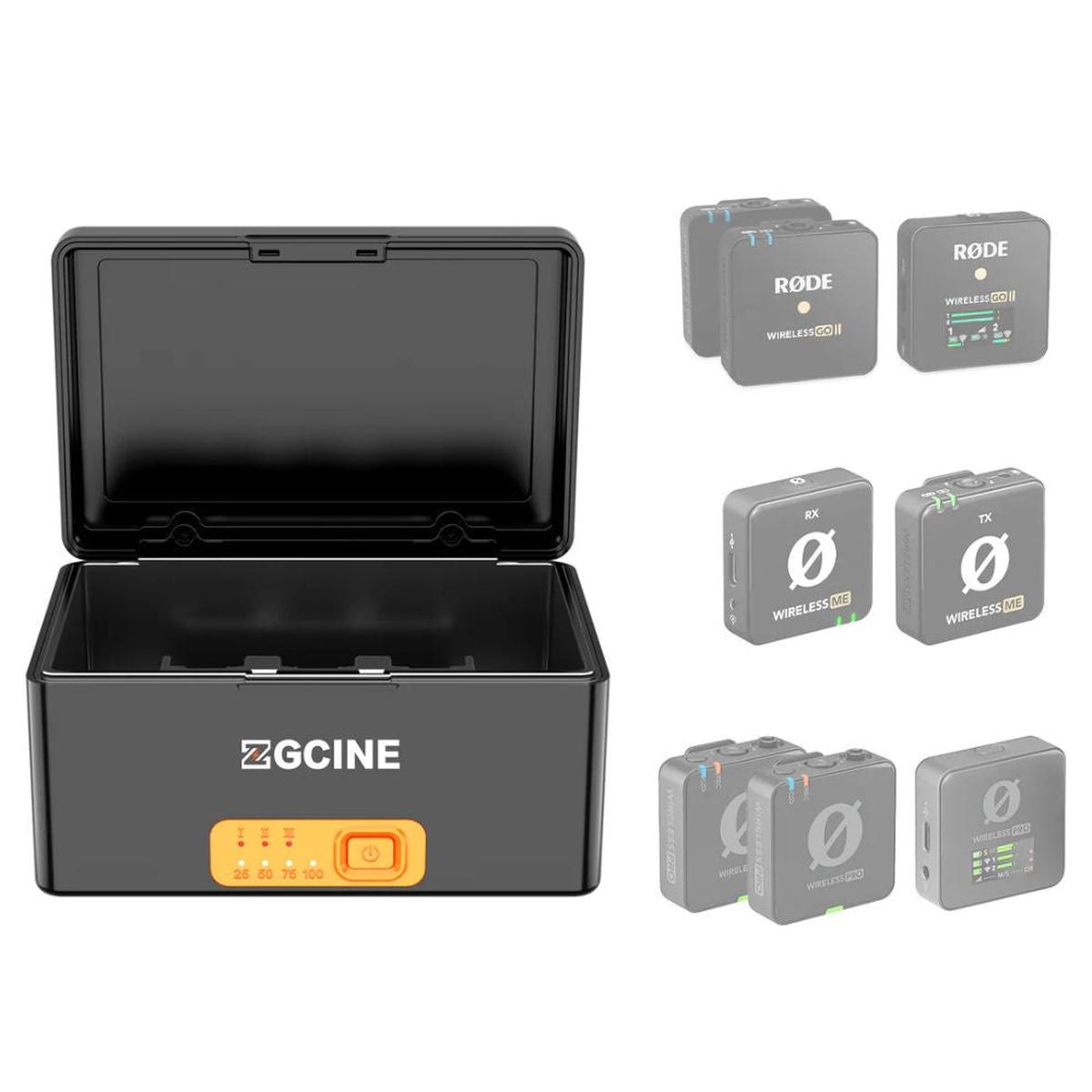 ZGCINE ZG-R30 Pro Portable Charging Case with 3,400mAh Battery, USB-C PD Input/Output, Charges 3 Rode Wireless GO I/II, Reverse Charging Power Bank with Over-Charge Protection for Mobile Pho