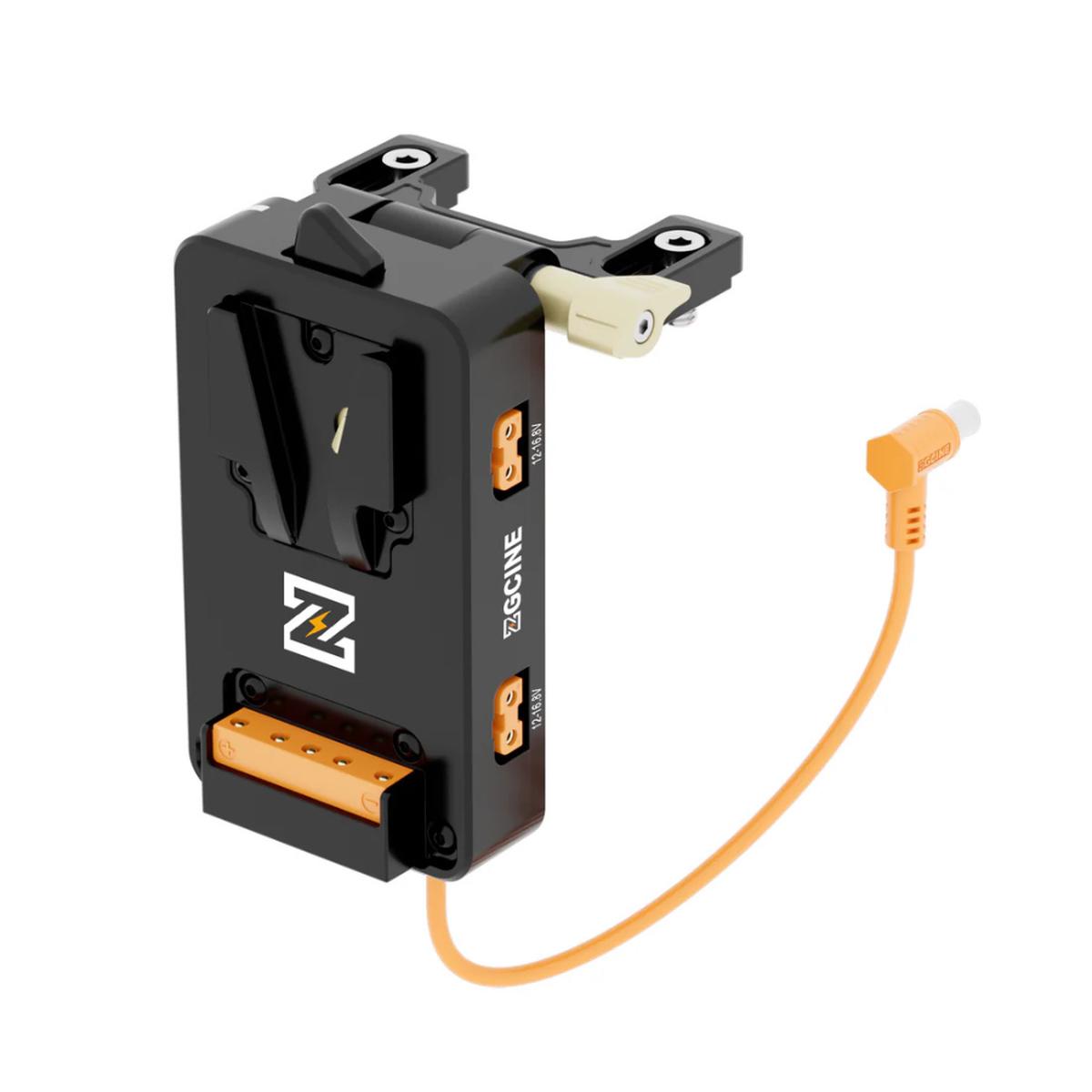 ZGCINE VM-VP5 V-Mount Battery Plate for Sony FX6 Camera with Regulated 19.5V Output, BPU Hot Swap, 1 USB-C, 3 D-Tap Ports, 180 Degrees Rotating Bracket, PD Fast Charging and 19.5V Power Cabl
