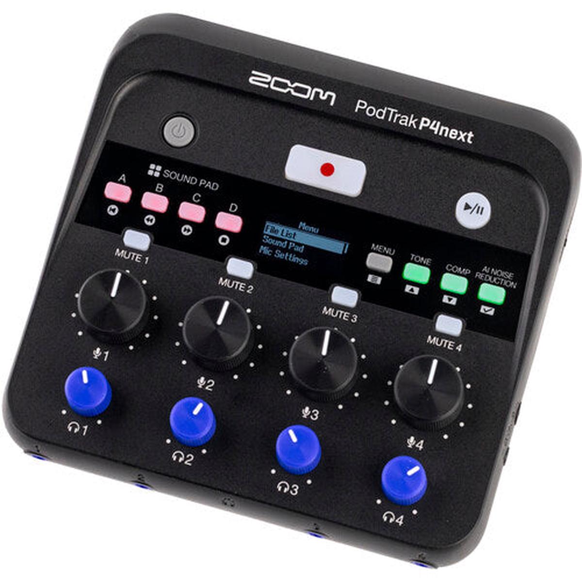 Zoom PodTrak P4next Portable Multitrack Podcast Recorder